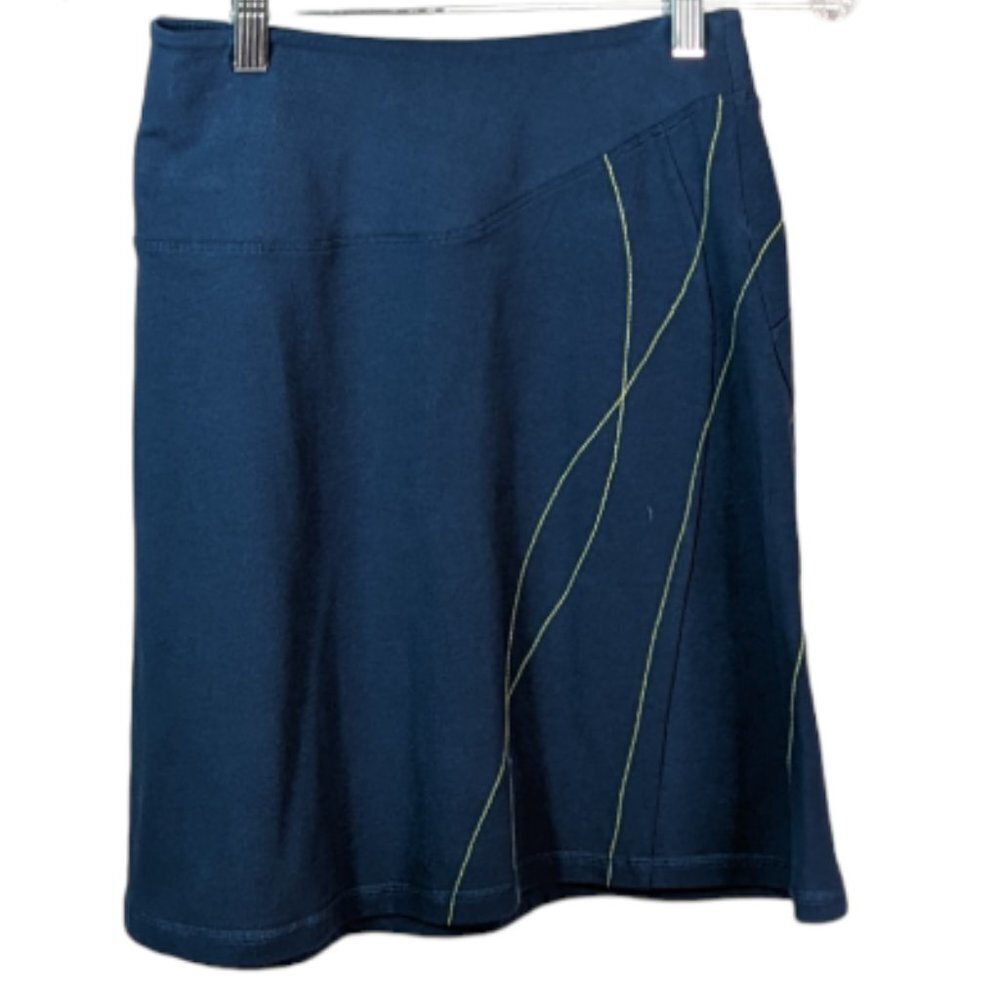 MOUNTAIN HARDWEAR Organic Cotton Stretch A-Line Athletic Skirt Slate Blue Sz XS